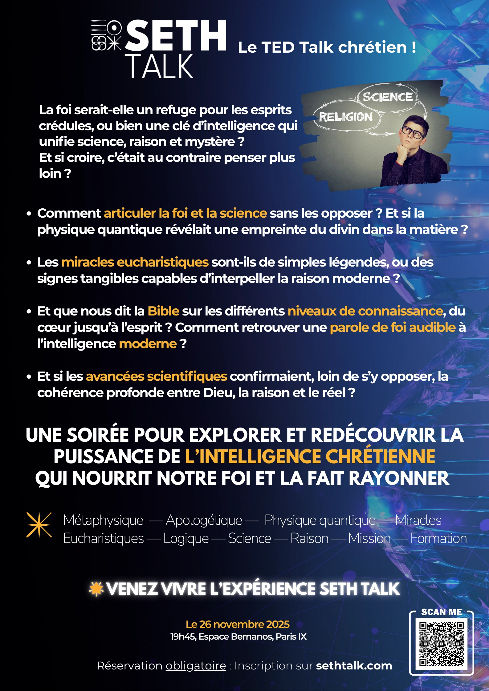 Affiche — les questions de la conférence Intelligence de la foi